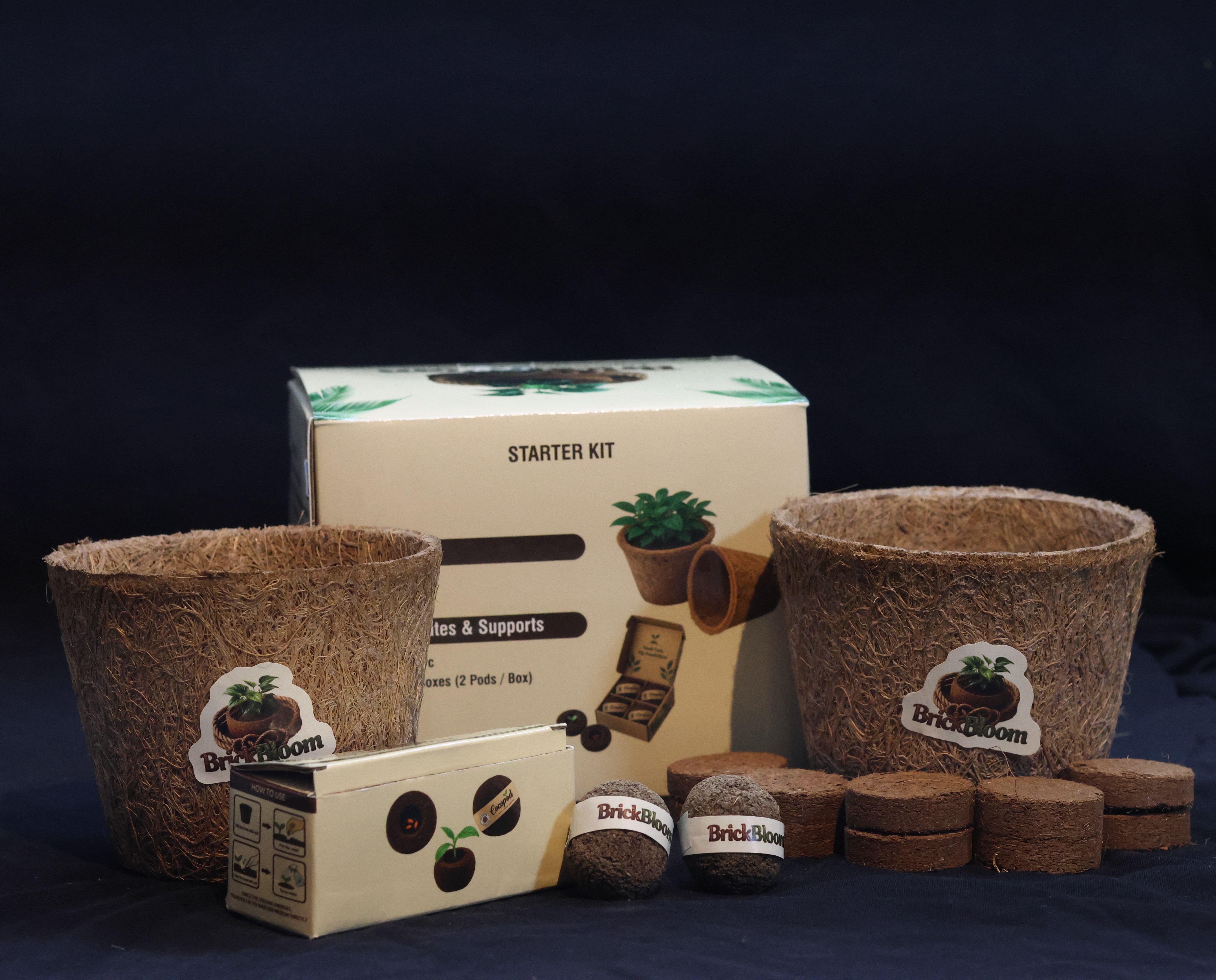 BrickBloom Starter Kit eco-coir pots